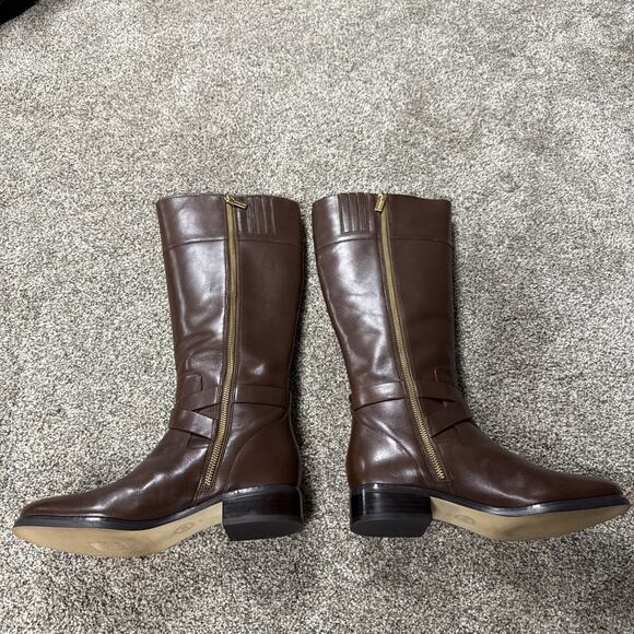 Michael Kors Bryce Brown Size 8M Black Riding Tall Boots Floor sample NWB - Picture 6 of 14